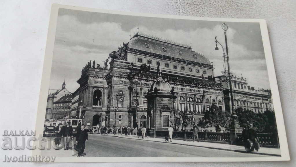 Postcard Praha Narodni divadio