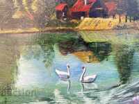 Oil painting "Swan Lake" №1128