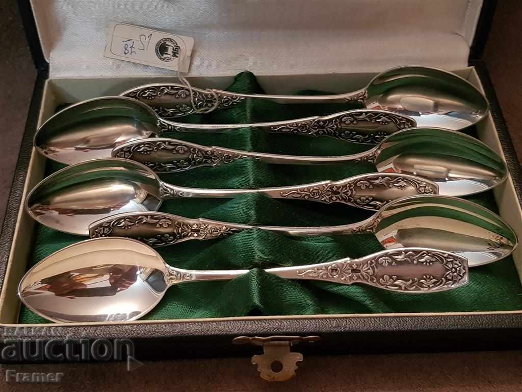 Silver silver spoons spoons Russian Russia 875 in box with price 600.00 BGN | € 306.78