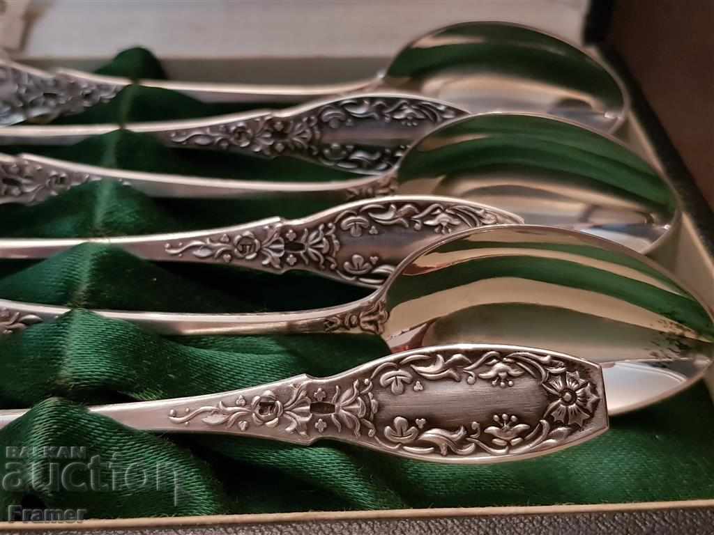 Auction  Silver silver spoons spoons Russian Russia 875 in box