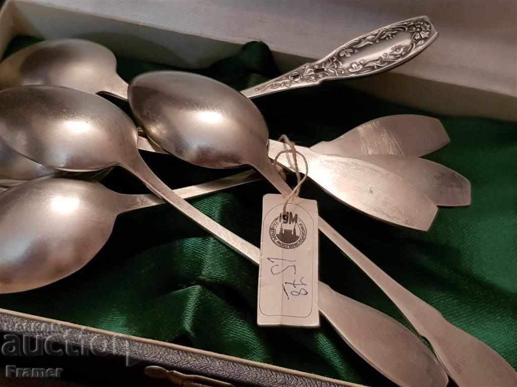 Silver silver spoons spoons Russian Russia 875 in box - 6