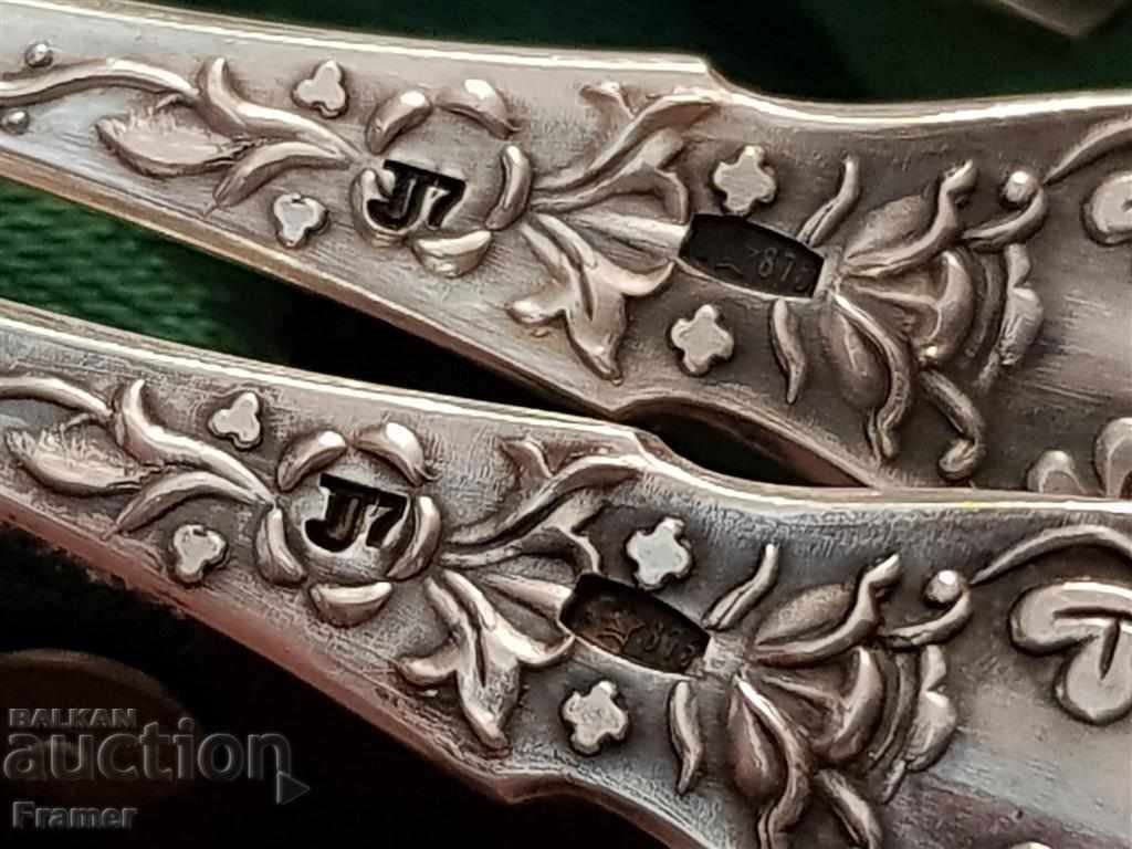 Silver silver spoons spoons Russian Russia 875 in box - 7