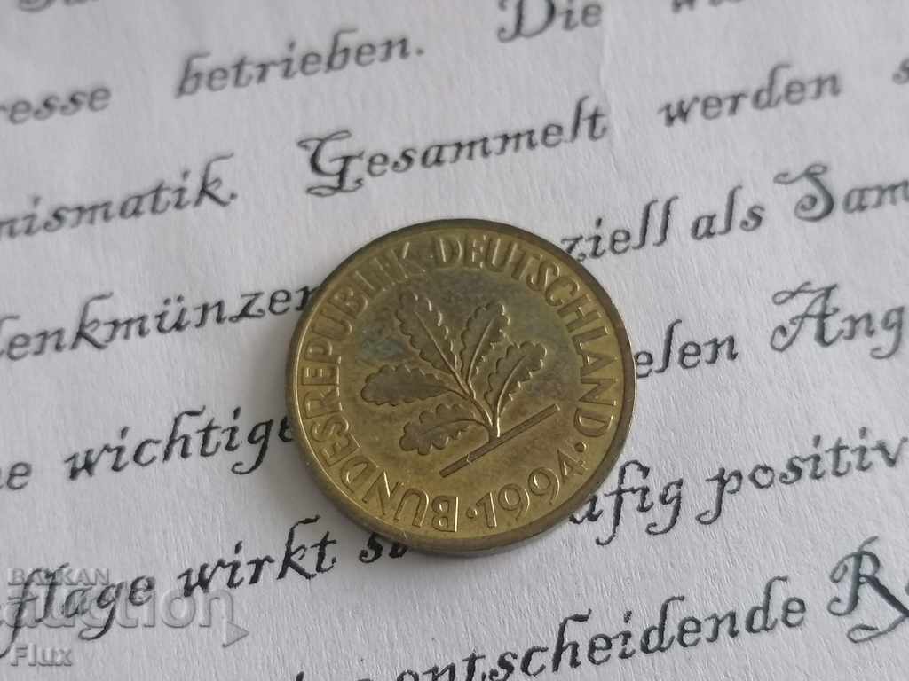 Coin - Germany - 10 pfennigs 1994; D series with price 0.95 BGN | € 0.49 Coin - Germany - 10 pfennigs 1994; D series with price 0.95 BGN | € 0.49