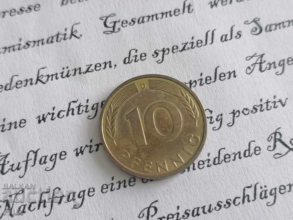 Monedă - Germania - 10 pfennigs 1994; seria D