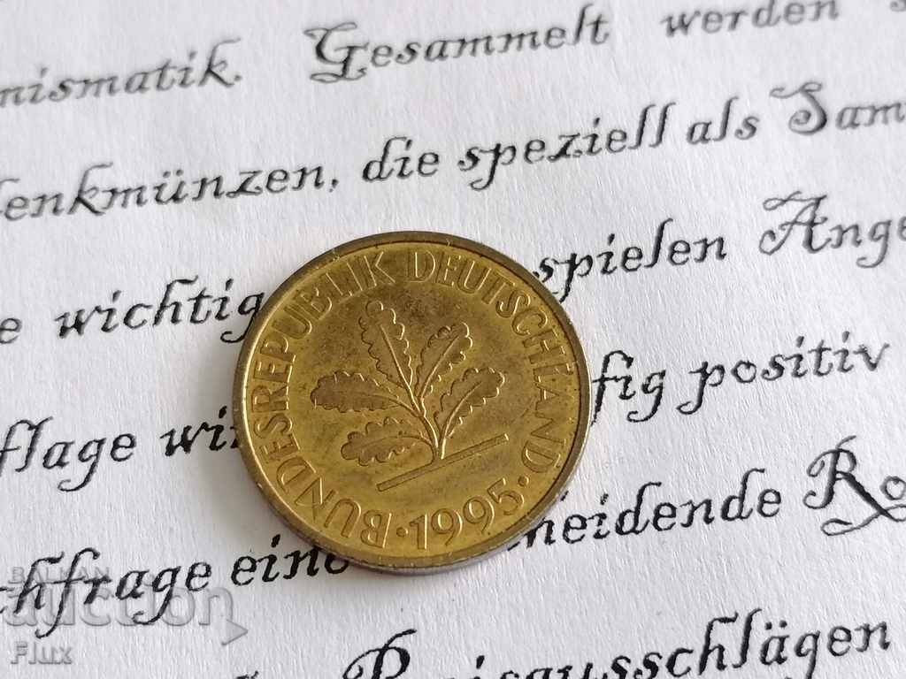 Coin - Germany - 10 pfennigs 1995; F series with price 0.85 BGN | € 0.43