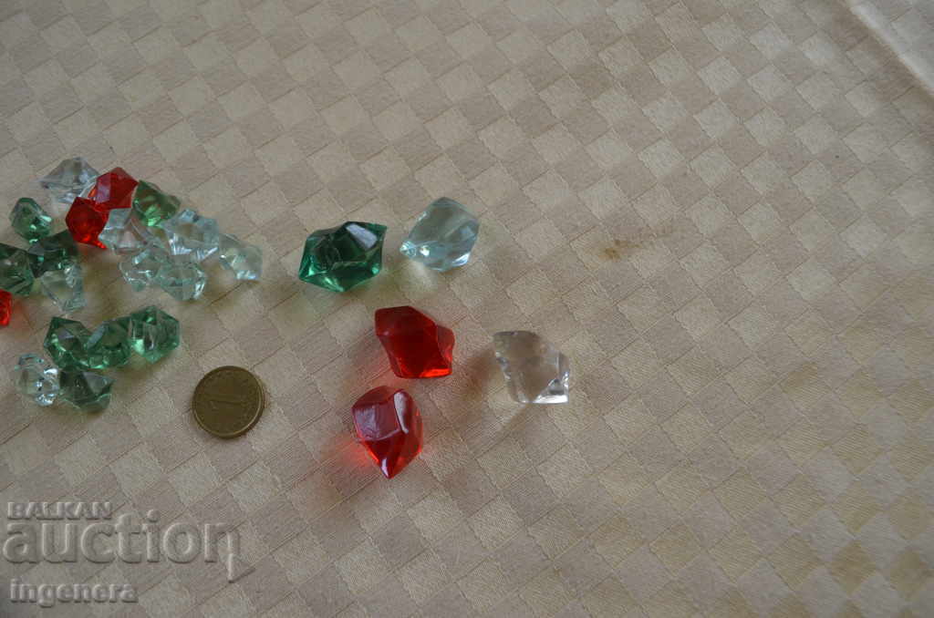 SMALL ARTIFICIAL GLASS STONES FOR DECORATION-100 PCS