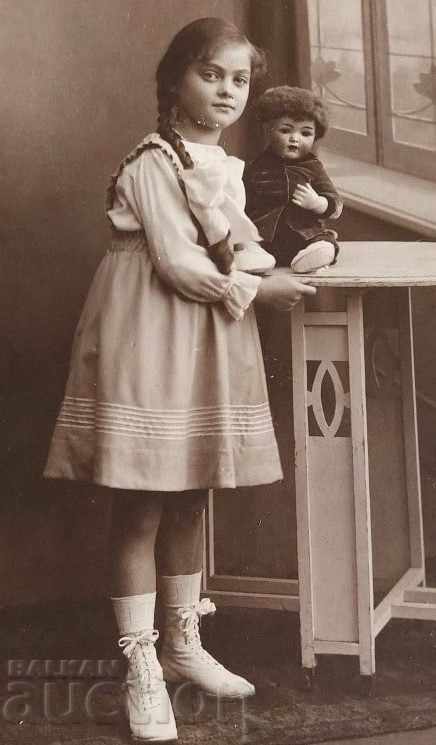 HOME 20TH CENTURY GIRL DOLL OLD PHOTO PHOTO CARDBOARD - 5 HOME 20TH CENTURY GIRL DOLL OLD PHOTO PHOTO CARDBOARD - 5