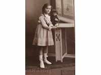 HOME 20TH CENTURY GIRL DOLL OLD PHOTO PHOTO CARDBOARD