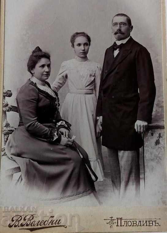 1903 PLOVDIV OLD FAMILY PHOTO PHOTO CARDBOARD OF PRINCIPALITIES