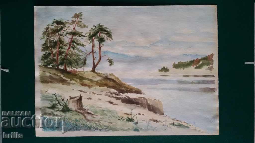 WATERCOLOR - RHODOPI, BULGARIAN AUTHOR, SIGNED, DATED