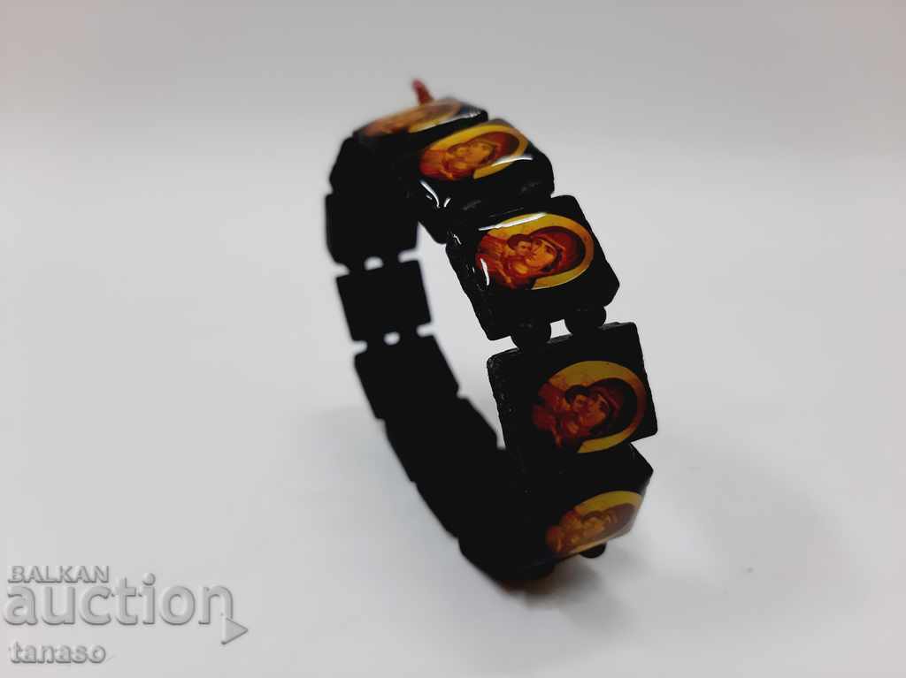 Delivery of Black wooden bracelet with orthodox icons
