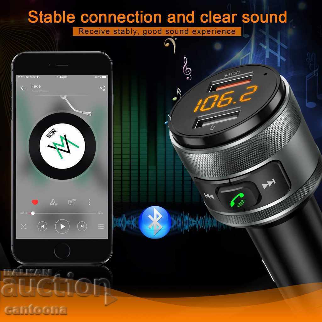 FM transmitter Bluetooth 5.0, QC 3.0, VOLTMETER, MP3, 2 x USB with price 21.99 BGN | € 11.24 FM transmitter Bluetooth 5.0, QC 3.0, VOLTMETER, MP3, 2 x USB with price 21.99 BGN | € 11.24