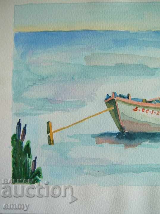 Watercolor landscape sea "Boat" not signed with price 20.00 BGN | € 10.23 Watercolor landscape sea "Boat" not signed with price 20.00 BGN | € 10.23