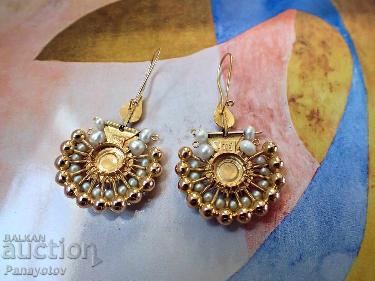 GOLDEN EARRINGS GOLDEN EARRINGS FOR BUFFS I WEAR JEWELRY PEARLS TURQUOISE - 5