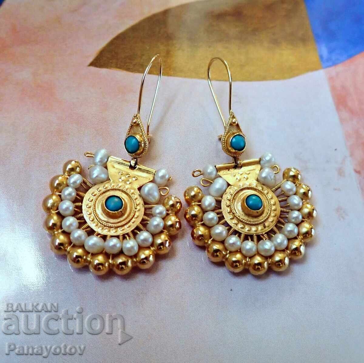 GOLDEN EARRINGS GOLDEN EARRINGS FOR BUFFS I WEAR JEWELRY PEARLS TURQUOISE