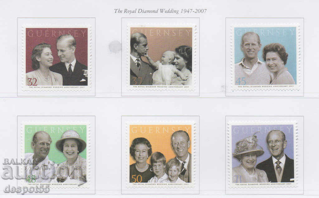2007. Guernsey. Regina Elisabeta a II-a și Prințul Philip - aniversare.