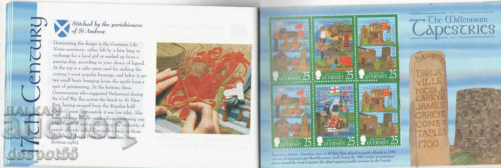 1998. Guernsey. 1000 years of Guernsey tapestries. Carnet. - 5 1998. Guernsey. 1000 years of Guernsey tapestries. Carnet. - 5