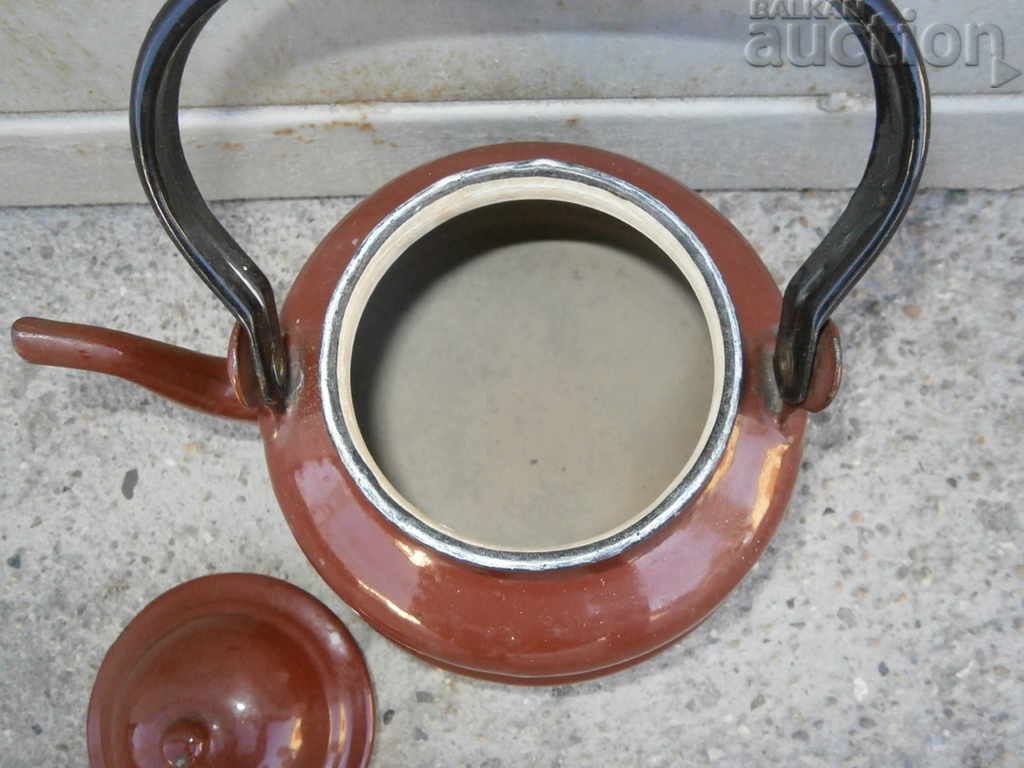 large retro vintage enameled teapot 50s - 6 large retro vintage enameled teapot 50s - 6