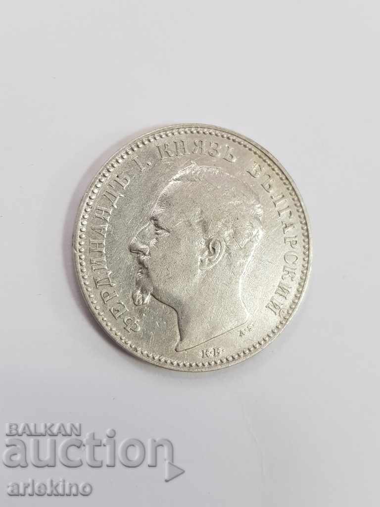 Auction Bulgarian princely silver coin BGN 1 1891 Auction Bulgarian princely silver coin BGN 1 1891