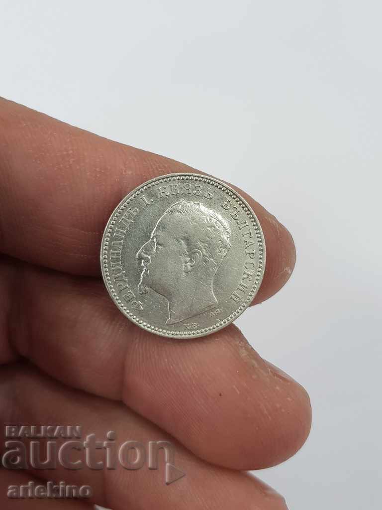 Bulgarian princely silver coin BGN 1 1891 - 6 Bulgarian princely silver coin BGN 1 1891 - 6