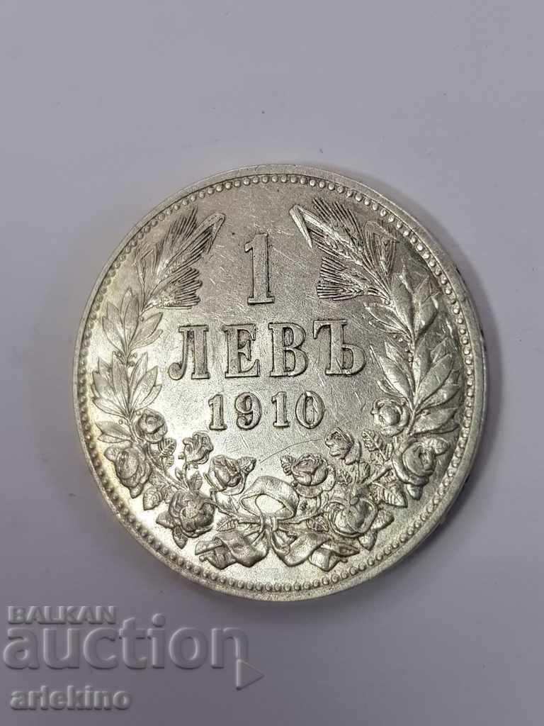 Monedă frumoasă de argint 1 BGN 1910 matrice lucioasă