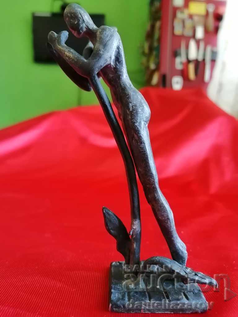 Mica Sculptură de Bronz, Lucrată Manual, Statuetă - 6
