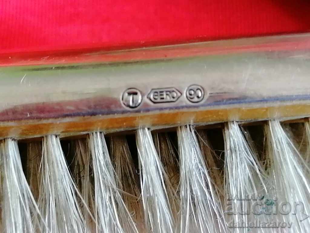 Delivery of Set of Silver Plated Mirror with Brushes SILVER 90m Delivery of Set of Silver Plated Mirror with Brushes SILVER 90m