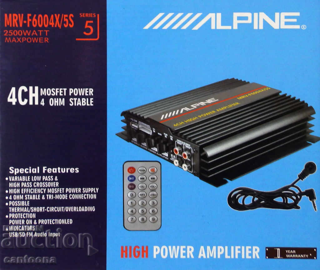USB, FM and remote amplifier MRV-F6004X / 5S 2500WATT