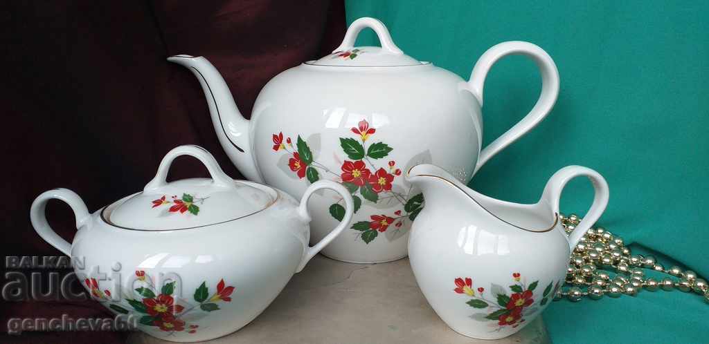 Beautiful German porcelain jugs with floral motifs