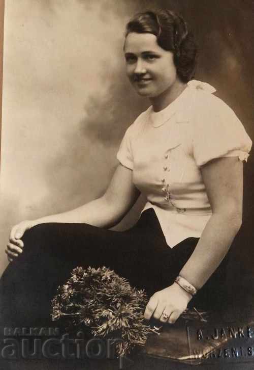 1930 FOTO VECHE FEMEIE PORTRET FEMININ