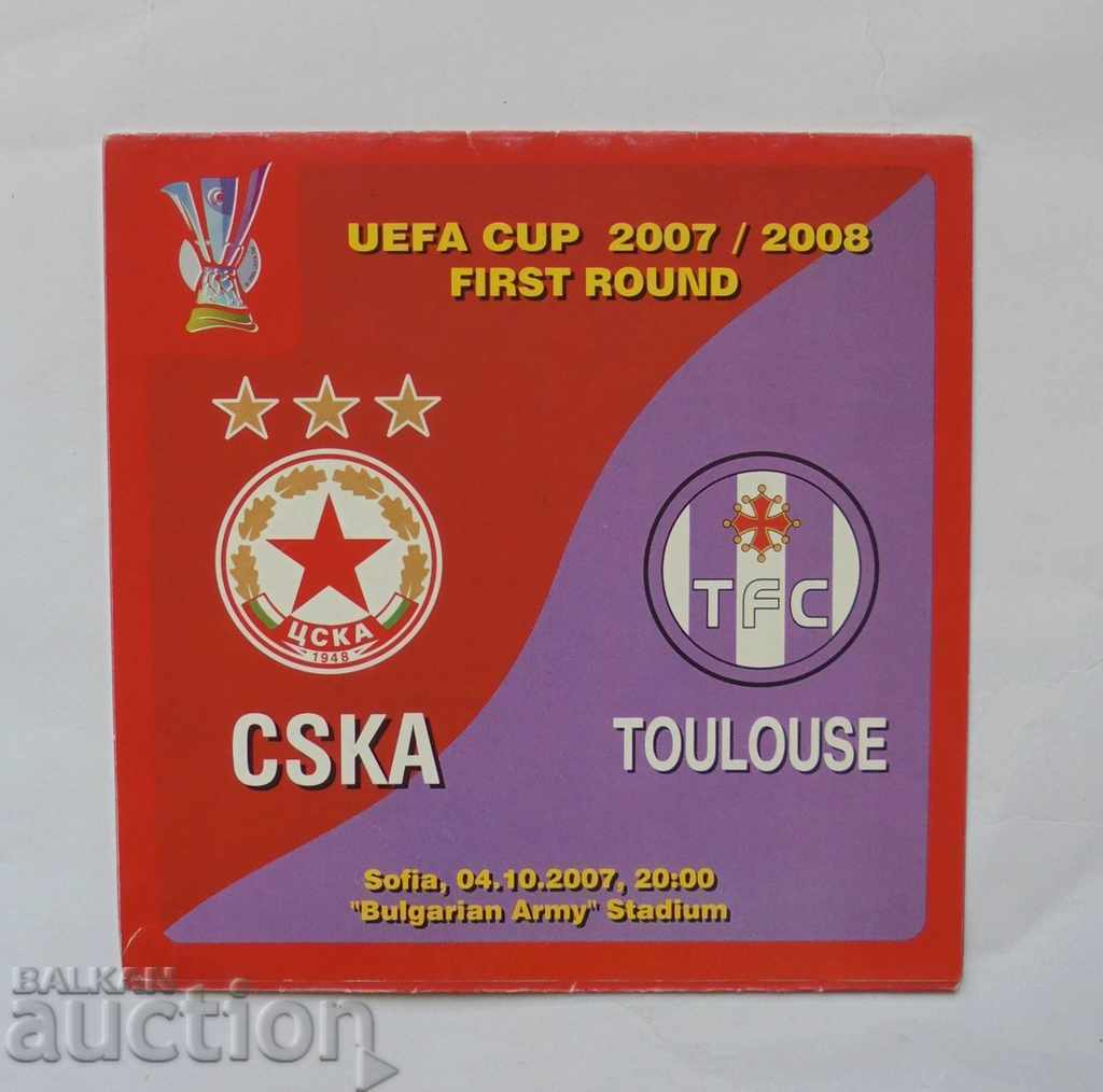 Program de fotbal CSKA Sofia - Toulouse 2007 UEFA