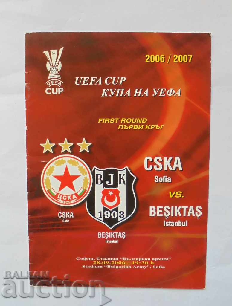 Football program CSKA Sofia - Besiktas 2006 UEFA