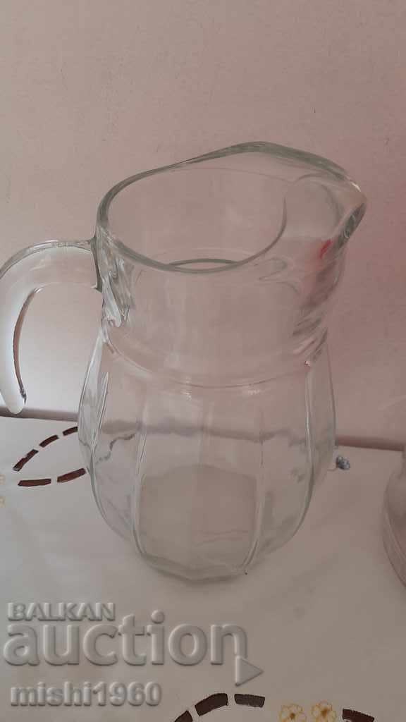 Jug of thick, heavy glass