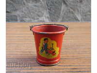 vintage metal tin children's toy bucket pail