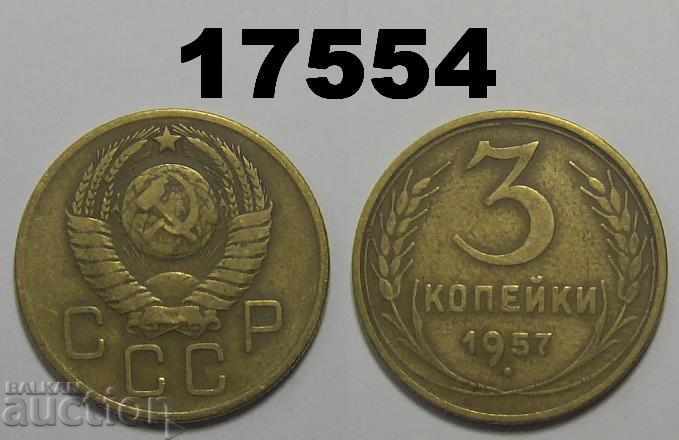 Moneda URSS Rusia 3 copeici 1957