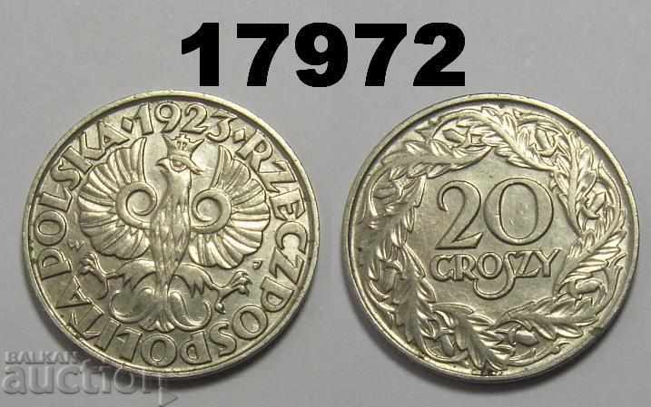 Κέρμα Πολωνίας 20 γρόσια 1923