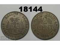 Хаити 2 сантима 1894 Отлична Голяма монета