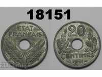 Γαλλία 20 σεντς 1941 Ψευδάργυρος Εξαιρετικό νόμισμα