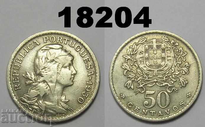 Moneda de 50 de cenți Portugalia 1930