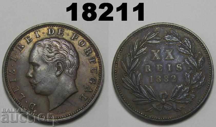 Португалия 20 рейс 1882 Отлична монета
