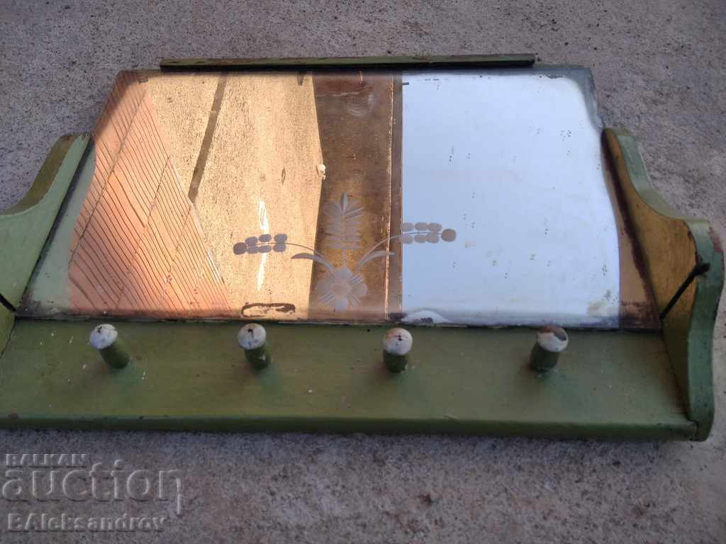 Old rustic mirror with hangers with price 16.00 BGN | € 8.18 Old rustic mirror with hangers with price 16.00 BGN | € 8.18