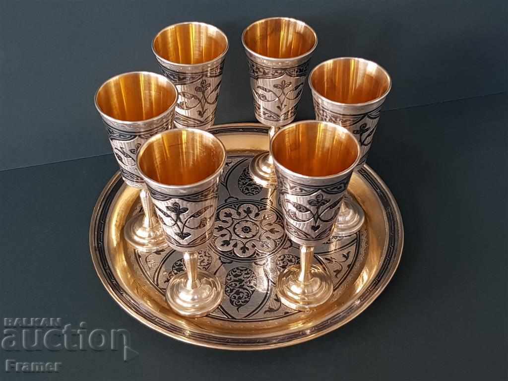 6 Cupe de argint Cupe nielo aurire Cupă de argint rusă cu preț 2990.00 BGN | € 1528.76