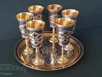6 ασημένια κύπελλα Κύπελλα nielo επιχρυσωμένο ρωσικό ασημένιο κύπελλο