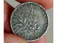1919 1 FRANC FRANC SILVER SILVER COIN COLLECTION FRANCE