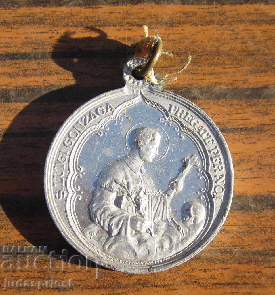 Παλιά αντίκα εκκλησιαστικά μετάλλιο μετάλλιο από τη δεκαετία του 1930
