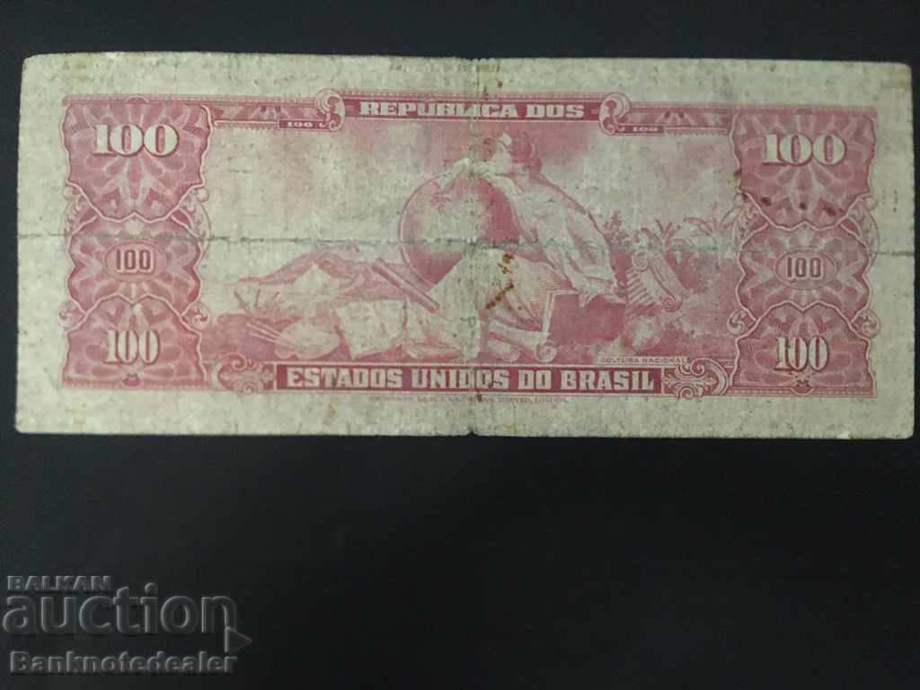 Brazil 100 Cruzeiros 1963 Pick 180 Ref 0916 with price 8.00 BGN | € 4.09 Brazil 100 Cruzeiros 1963 Pick 180 Ref 0916 with price 8.00 BGN | € 4.09