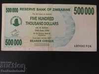 Zimbabwe 500.000 de dolari 2007 Pick 51 Ref 1926