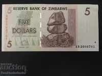 Zimbabwe 5 Dollars 2007 Pick 66 Ref 8761