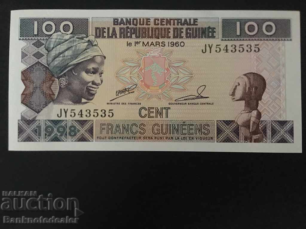 Guinea 100 Francs 1960 1998 Pick 35 Unc