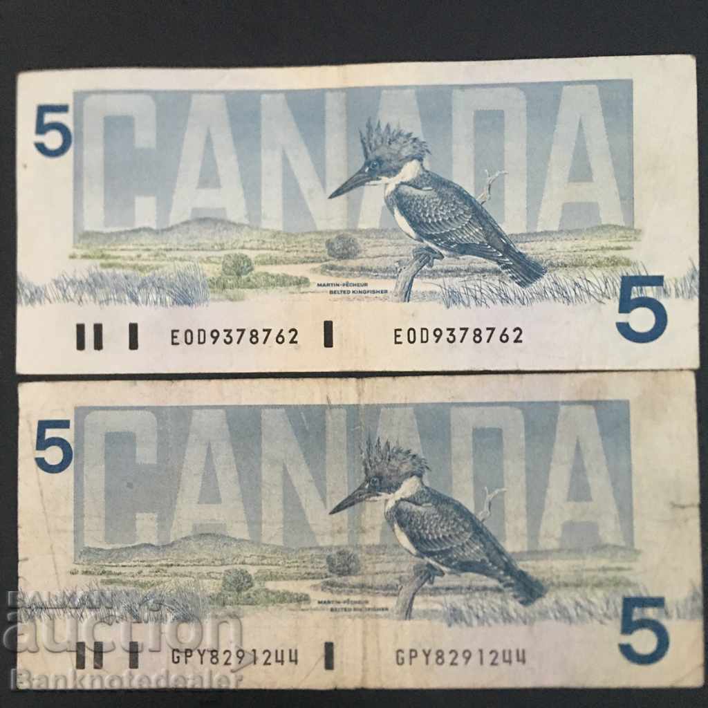 Canada 5 Dollars 1986 Pick 95 Ref 1244 and 8762 with price 18.00 BGN | € 9.20 Canada 5 Dollars 1986 Pick 95 Ref 1244 and 8762 with price 18.00 BGN | € 9.20